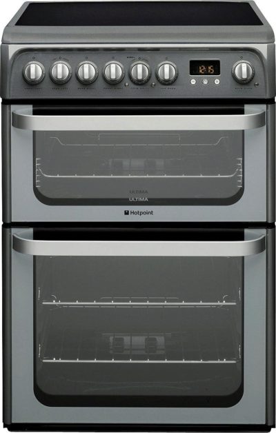 Hotpoint HUE61G Double Electric Cooker - Graphite.